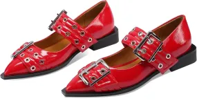 Ballerina Flats for Women Pointed Toe Flats With Studs Buckle Ballet Flats Comfortable low heeled flats