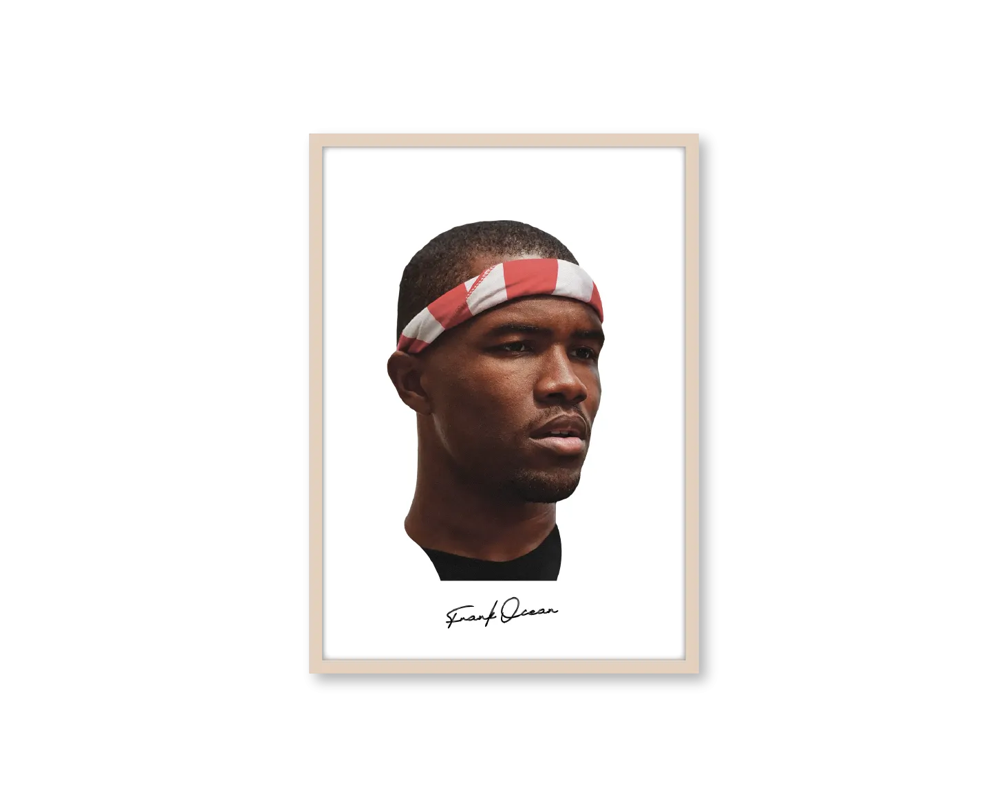 Big Head Retro Frank Ocean White Portrait