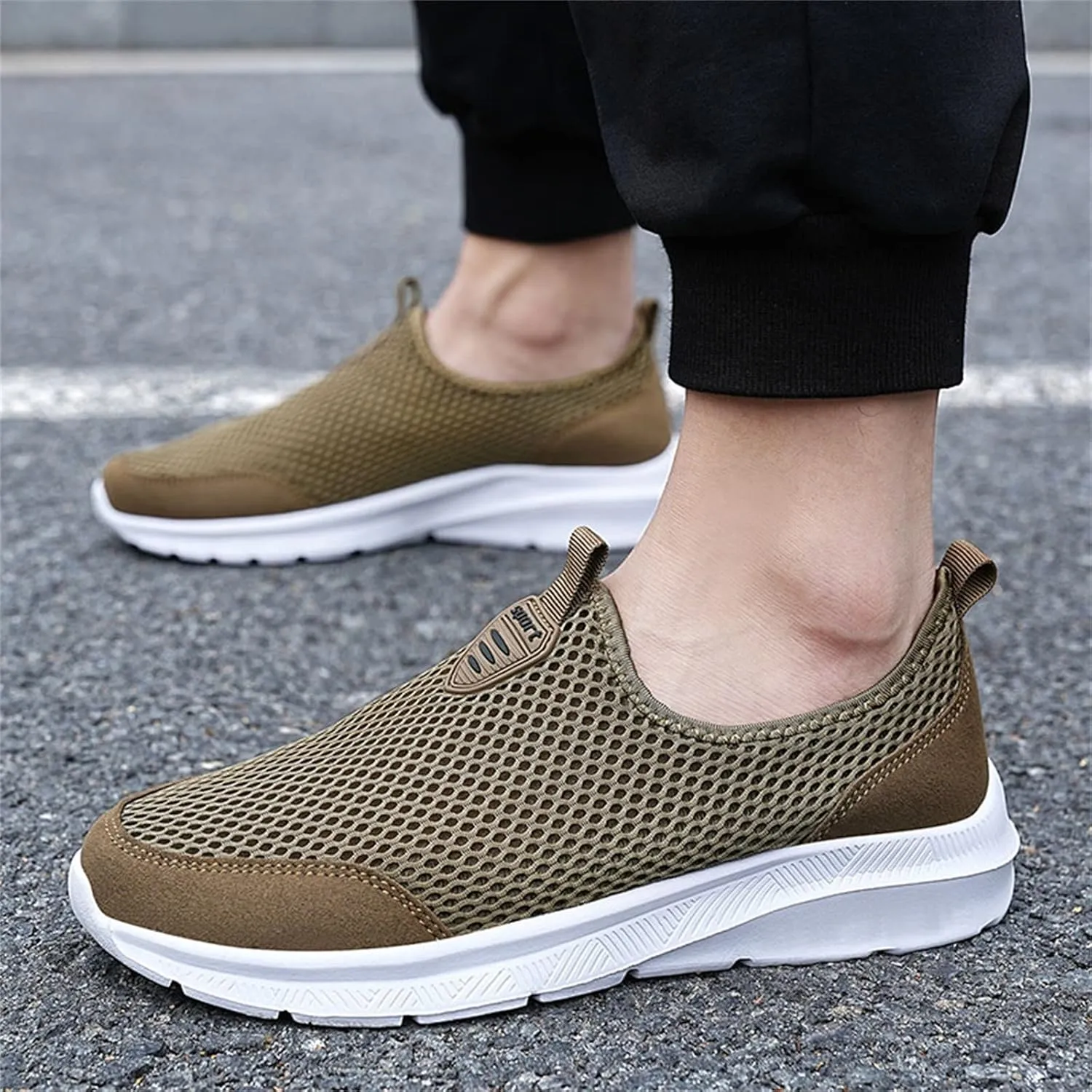 Casual Dress Shoes Fashion Summer Men Breathable Mesh Shallow Lace Up Casual Shoes