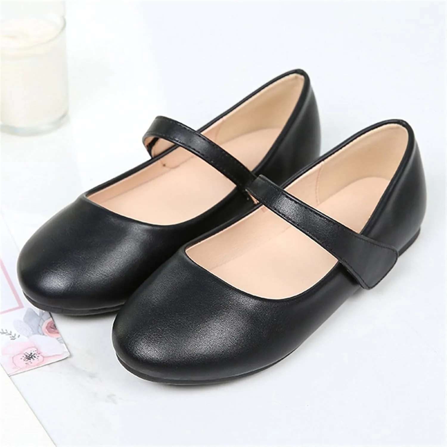Girls Dress Shoes School Wedding Party Flower Mary Jane Shoes Leather Pu Ballet Flats For Toddler Baby Infant