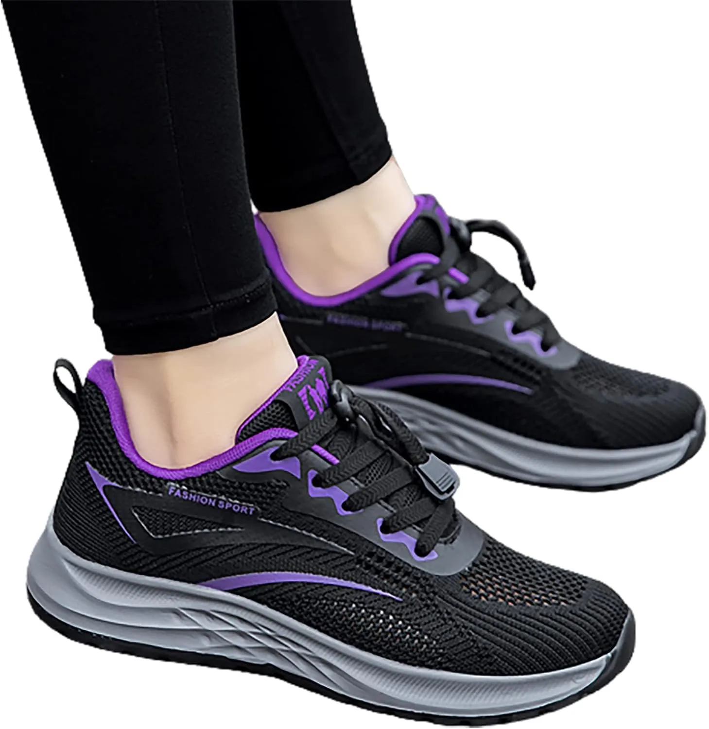 Gym Shoes for Women Workout Zapatos Deportivos para Hacer Ejercicio Mujer Women's Walking Shoes Sock Sneakers Black High Top Sneakers for Women Zipper Black Tennis Shoes for Women Arch Support