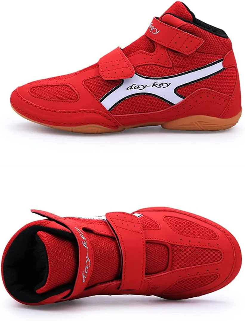 Kids Boxing Shoes, Lightweight Wrestling Gym Trainers Casual Non Slipfighting Sneakers Casual Breathable Sparring Sports Shoe