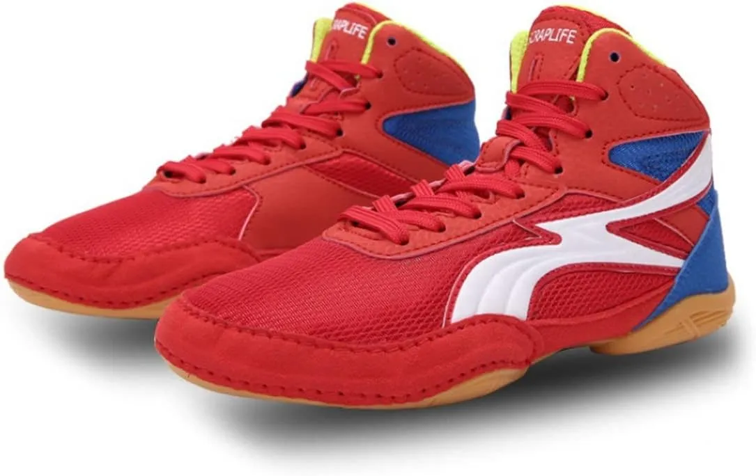 Kids Boxing Shoes, Lightweight Wrestling Gym Trainers Casual Non Slipfighting Sneakers Casual Breathable Sparring Sports Shoe