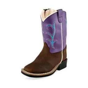 Kid's Old West Toddler Brown Cowhide Boots BSI1907