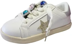Kids Sparkle Star Sneakers Casual Sports Running Shoes for Girls Boys