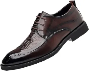 Men’s Business Leather Dress Shoes Oxford Formal Wedding Shoes for Men Classic Pointed Toe Comfortable Non-Slip