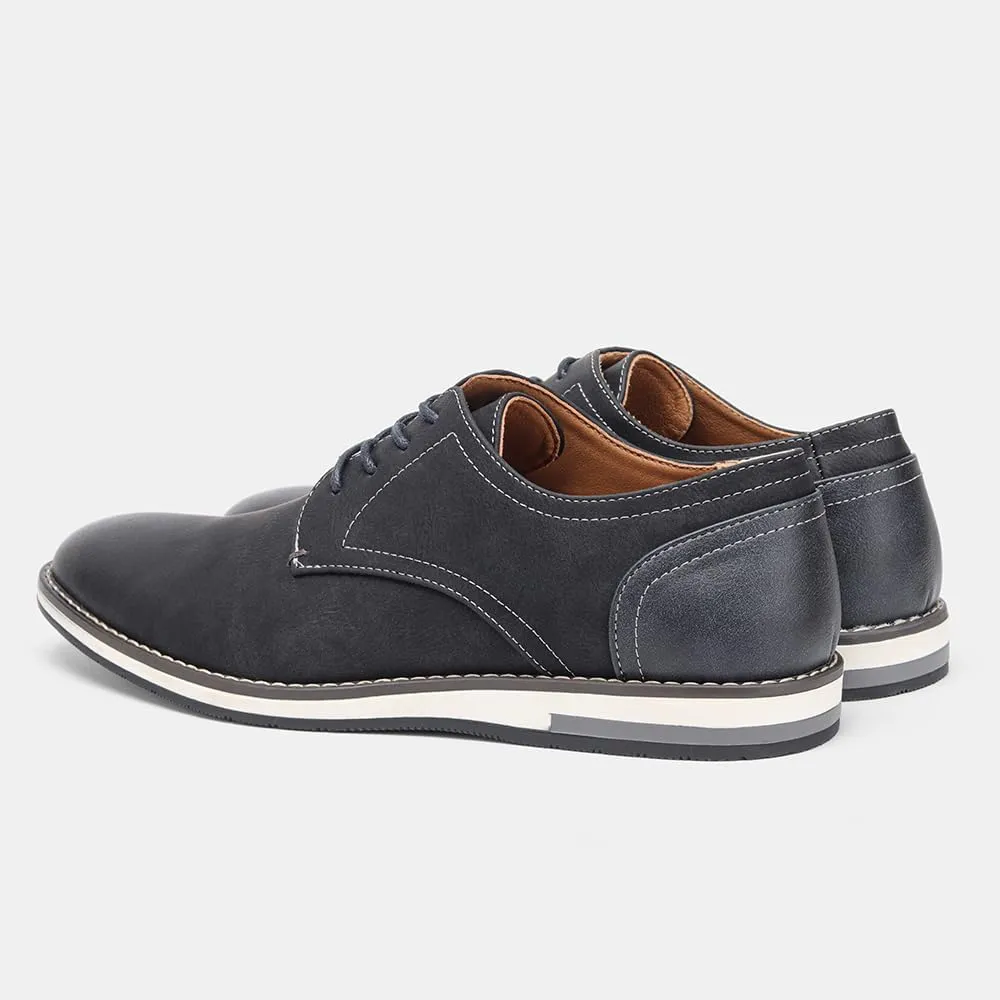 Men's Comfortable Dress Shoes, Flat Non Slip Casual Derby Oxford Shoes, Leather Stitching Lace-up Business Sneakers
