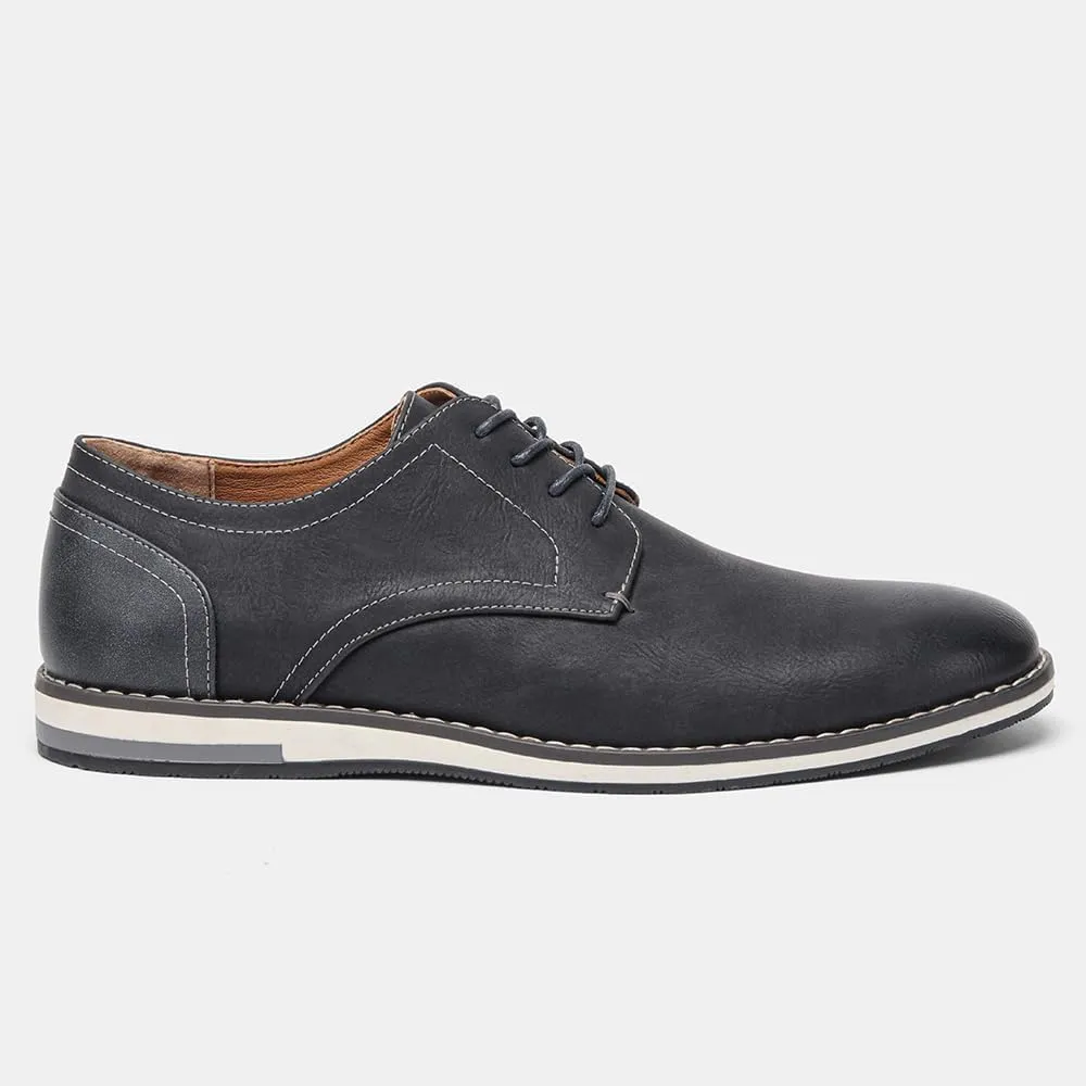 Men's Comfortable Dress Shoes, Flat Non Slip Casual Derby Oxford Shoes, Leather Stitching Lace-up Business Sneakers