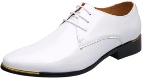 Men's Dress Shoes Classic Business Leather Shoes Heel Rubber Sole Non Slip Black