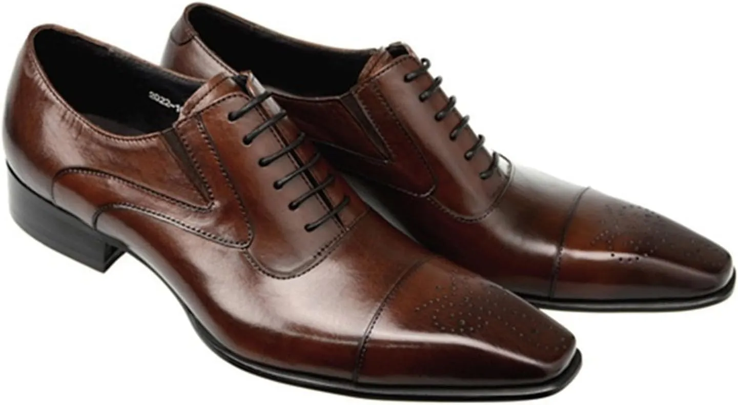 Men's Dress Shoes Leather Formal Business Oxford Derby Shoes Brogue Wingtip Retro Dress Shoes for Men