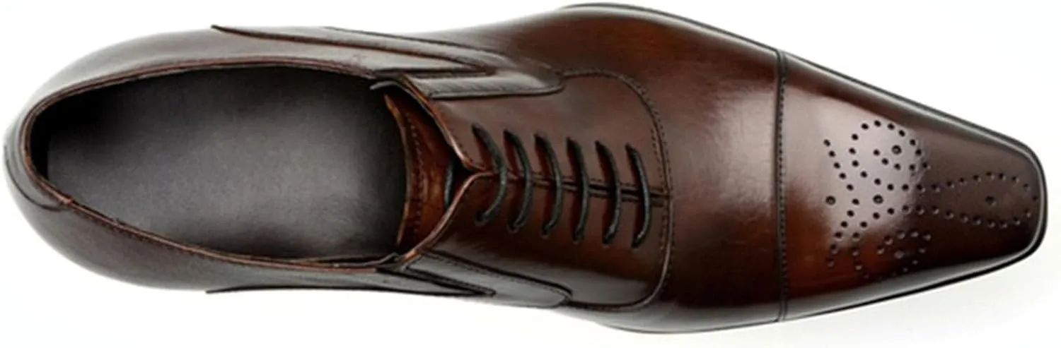 Men's Dress Shoes Leather Formal Business Oxford Derby Shoes Brogue Wingtip Retro Dress Shoes for Men