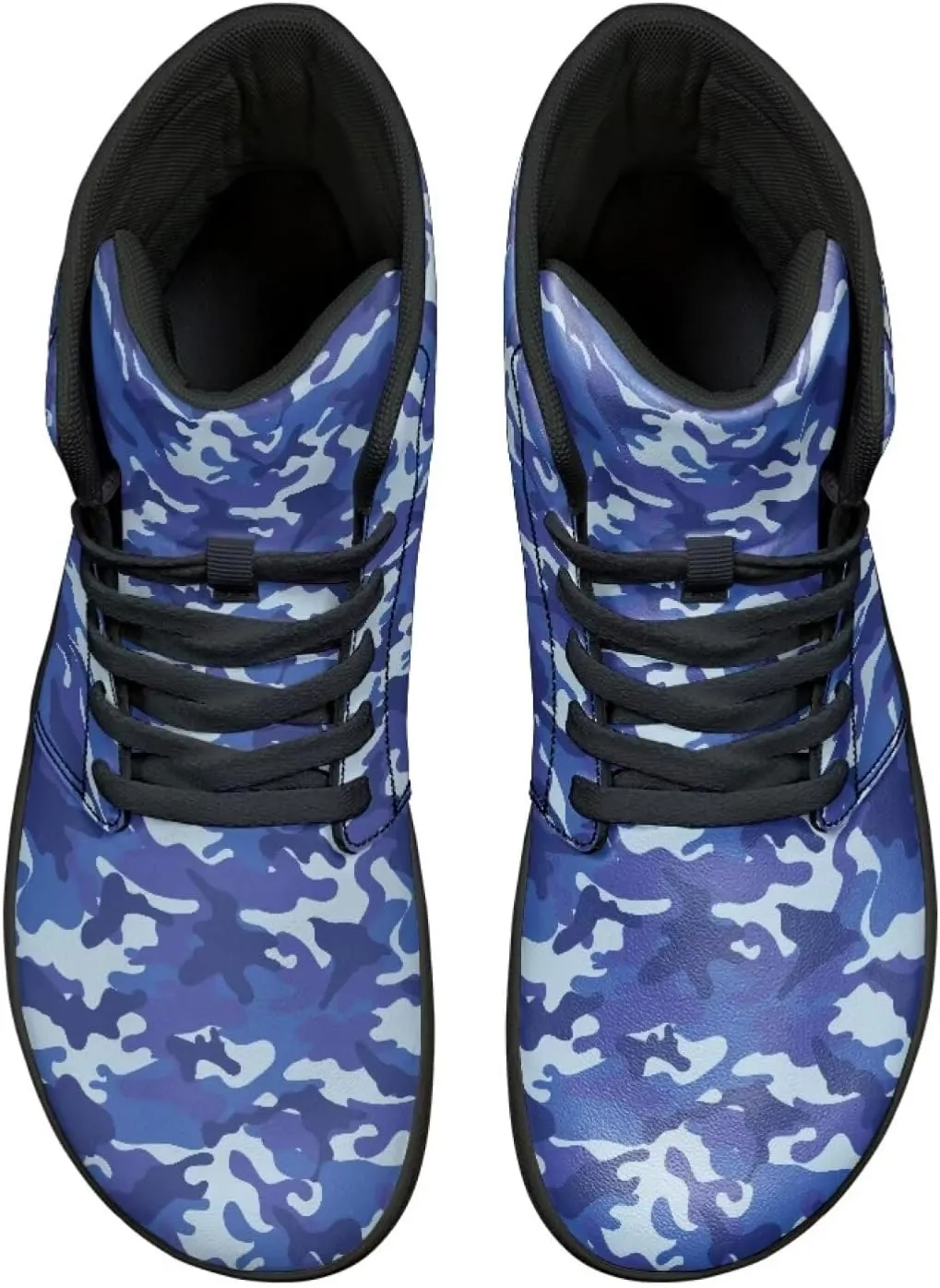 Men's Wide Barefoot Shoes High Top Zero Drop Casual Shoes Non-Slip Fashion Sneaker Camouflage Shoes for Athletic Running Walking