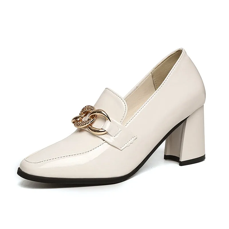 New Pointy Sandals High Heels Dress Shoes Chain High Heels Women's High Heels Beige High Heels Office Shoes Zapatos Mujer
