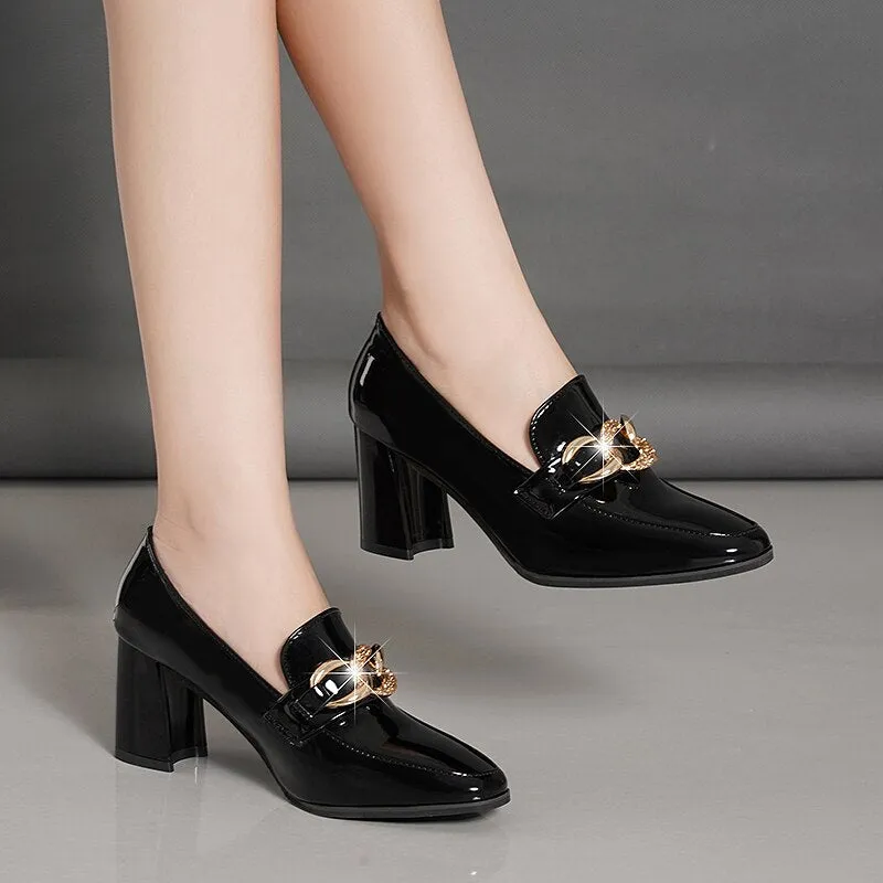 New Pointy Sandals High Heels Dress Shoes Chain High Heels Women's High Heels Beige High Heels Office Shoes Zapatos Mujer