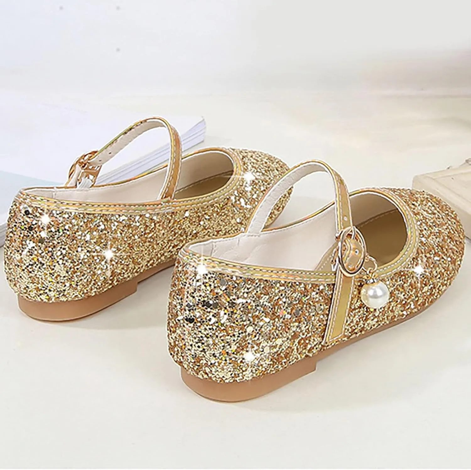 Toddler Flower Girl Dress Shoes Rhinstones Mary Jane Ballet Flats Party Wedding Little School Shoes for Girls