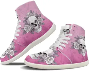 Unisex Mens Skull High Top Shoes Fashion Lace Up Running Ankle Support Sneakers for Hiking Walking
