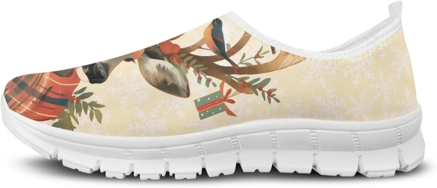 Women Sports Air Running Sneakers Lightweight Slide-in Casual Walking Shoes（White Sole）