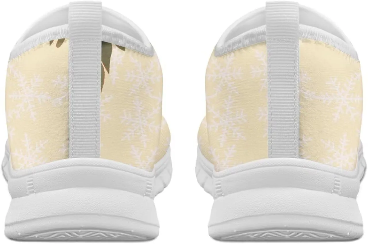 Women Sports Air Running Sneakers Lightweight Slide-in Casual Walking Shoes（White Sole）