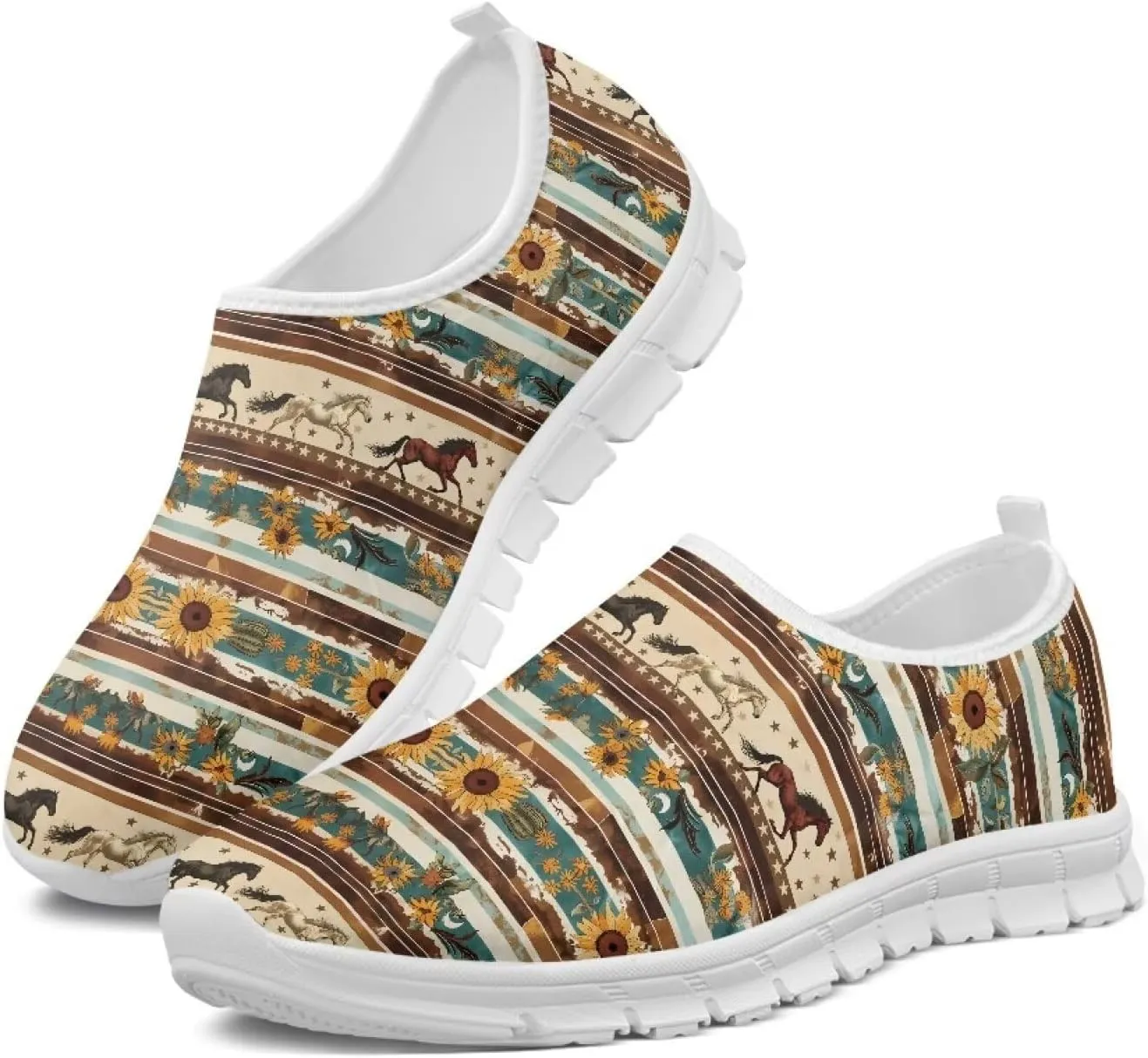 Women Sports Air Running Sneakers Lightweight Slide-in Casual Walking Shoes（White Sole）