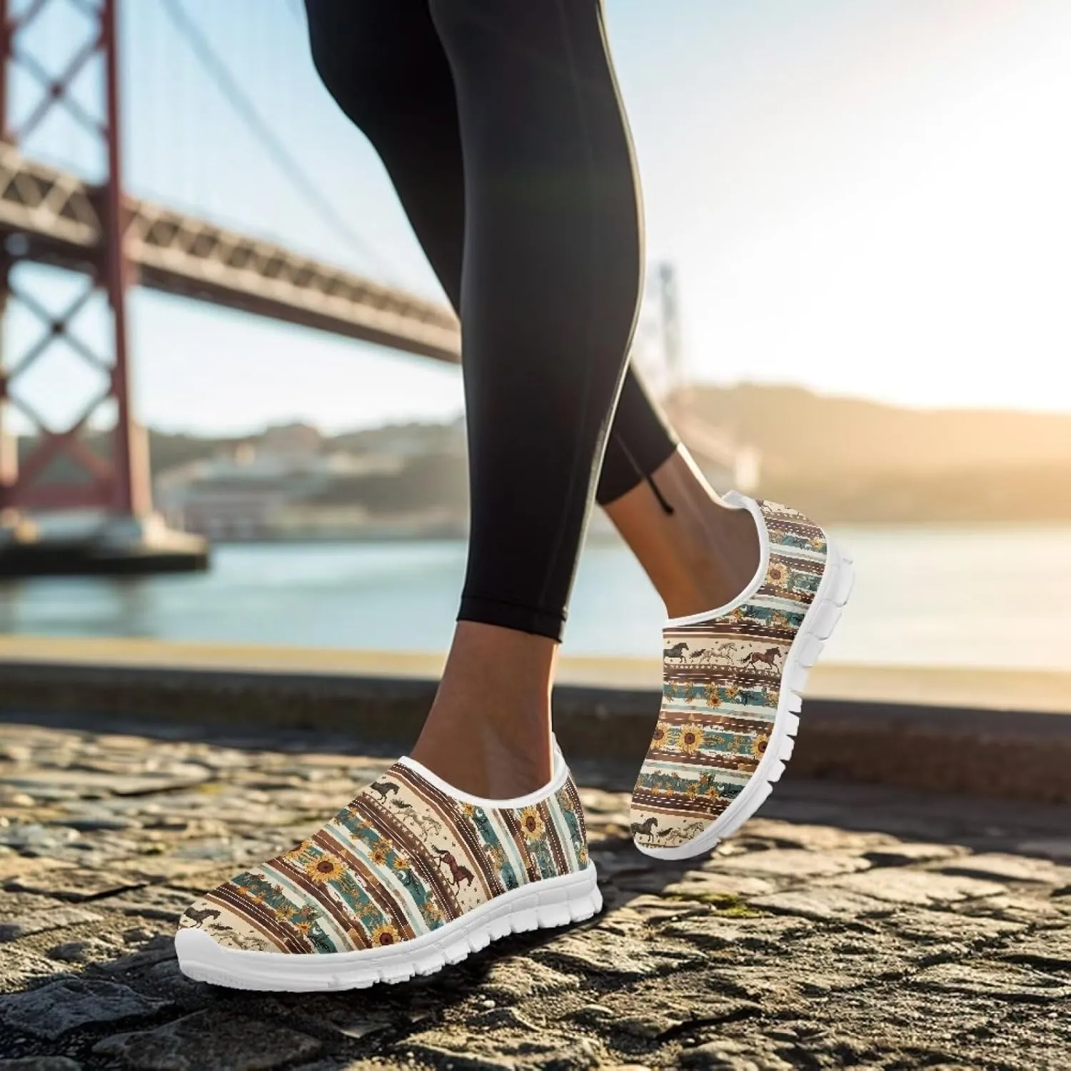 Women Sports Air Running Sneakers Lightweight Slide-in Casual Walking Shoes（White Sole）