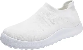 Women's Fashion Sneaker Non Slip Breathable Lightweight Comfortable Lace Up Black Running Shoes Loafers with Arch Support for Women White Leather Sneakers