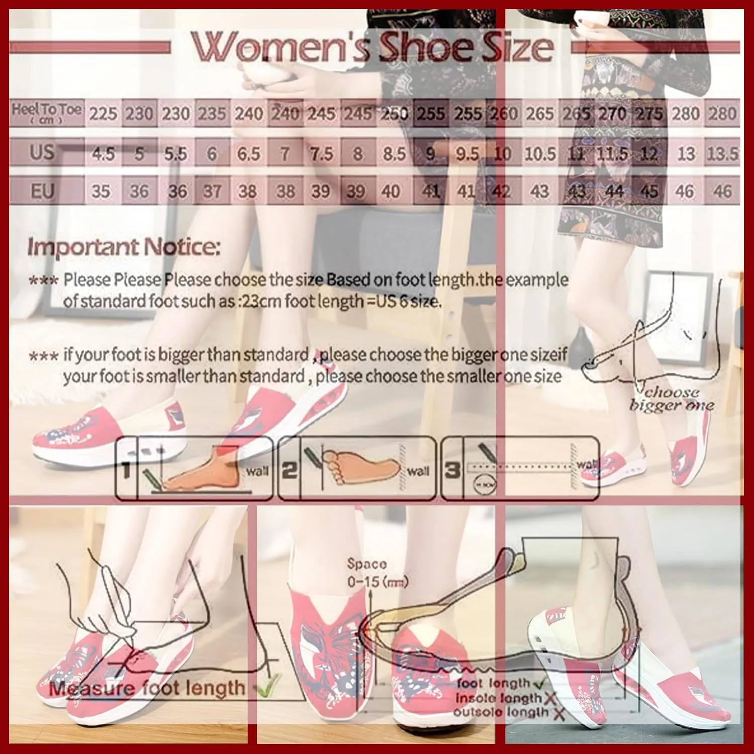 Women's Platform Canvas Slip-On Walking Shoes Chinese Opera Mask Design, Breathable Wedge Sneakers with Air Cushion Sole